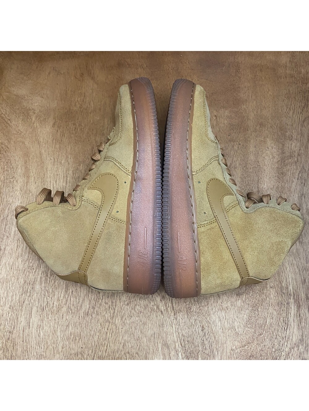 Nike Air Force 1 High LV8 Shoes Youth Sz 6.5 Y Wheat Tan Suede Gum CK0262-700 - Picture 7 of 15